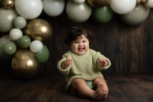 Baby Daniel cake smash milestone session in Fresno CA by Stephanie Leal Photography
